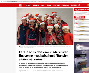 Kerstoptreden staat in de krant